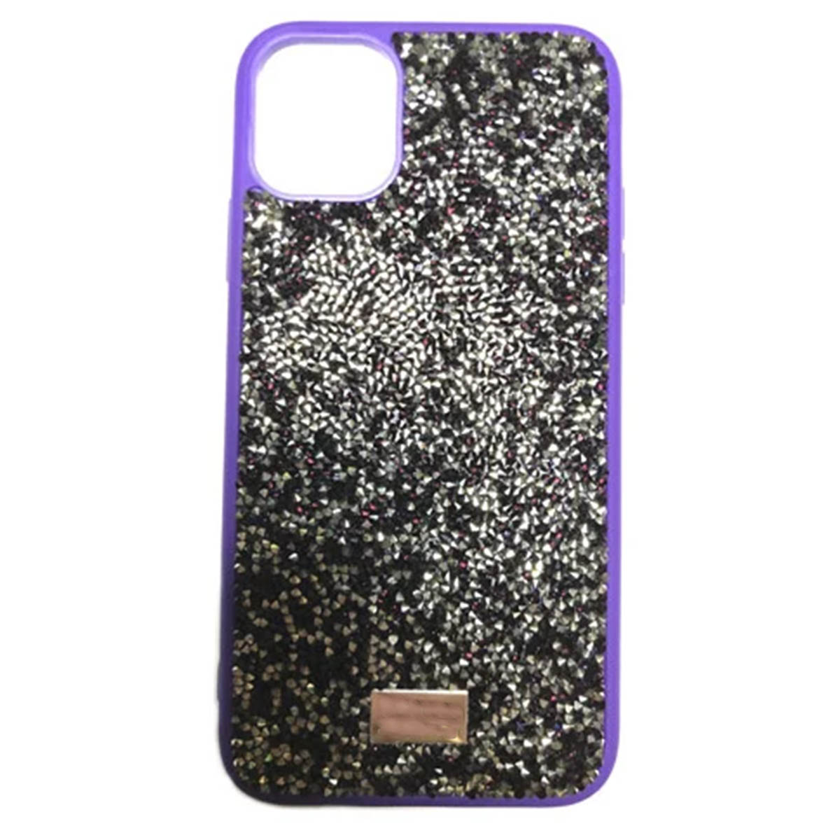 Чехол накладка для APPLE iPhone 12 mini (5.4"), стразы, цвет окантовки фиолетовый Чехол накладка для APPLE iPhone 12 mini (5.4"), стразы, цвет окантовки фиолетовый