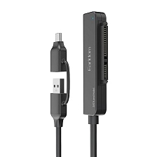 Переходник (кабель) Earldom ET-W36 2в1 USB-C/USB - SATA, для подключения HDD / SSD, длина 50 см, цвет черный Переходник (кабель) Earldom ET-W36 2в1 USB-C/USB - SATA, для подключения HDD / SSD, длина 50 см, цвет черный