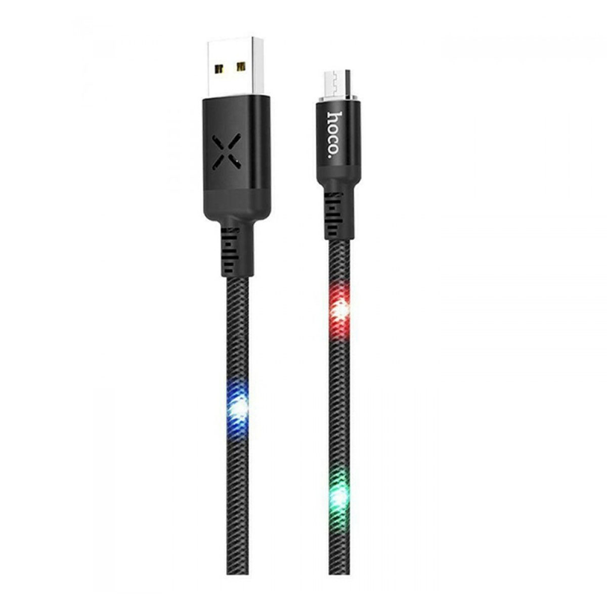 Кабель Micro USB, HOCO U63 Spirit, LED подсветка от звука, 1.2 метра, цвет черный Кабель Micro USB, HOCO U63 Spirit, LED подсветка от звука, 1.2 метра, цвет черный