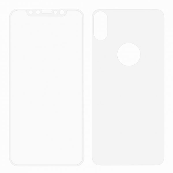 Защитное стекло Soft 3D для APPLE iPhone X / XS / 11 Pro (5.8") Film Set ударопрочное 0.23 перед/зад кант белый.