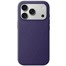 Чехол накладка Silicone Case с поддержкой MagSafe для Apple iPhone 17 Pro, L-ogo, бархатная подложка, цвет фиолетовый