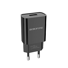 СЗУ (Cетевое зарядное устройство) BOROFONE BA20A Sharp, 2.1А, 1 USB, цвет черный СЗУ (Cетевое зарядное устройство) BOROFONE BA20A Sharp, 2.1А, 1 USB, цвет черный