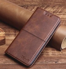 Чехол книжка KF для Xiaomi Redmi Note 15 4G (5G), POCO M8 5G, защита камеры, цвет коричневый