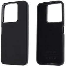 Чехол накладка для XIAOMI Redmi 13, POCO M6, силикон, пластик, текстура кожи, бархат, цвет черный
