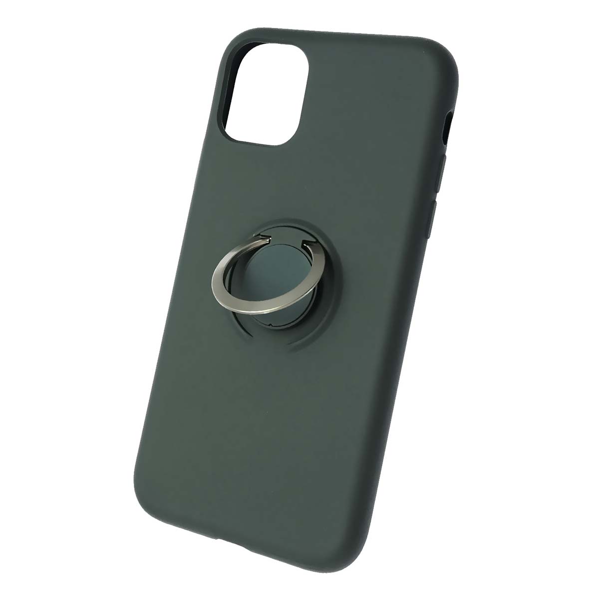Чехол накладка RING для APPLE iPhone 11, силикон, кольцо держатель, цвет темно зеленый. Чехол накладка RING для APPLE iPhone 11, силикон, кольцо держатель, цвет темно зеленый.