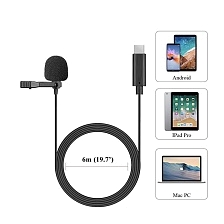 Петличный микрофон Candc DC-C3, Type-C aka USB-C, длина 6 метров, цвет черный (распродажа -50%)