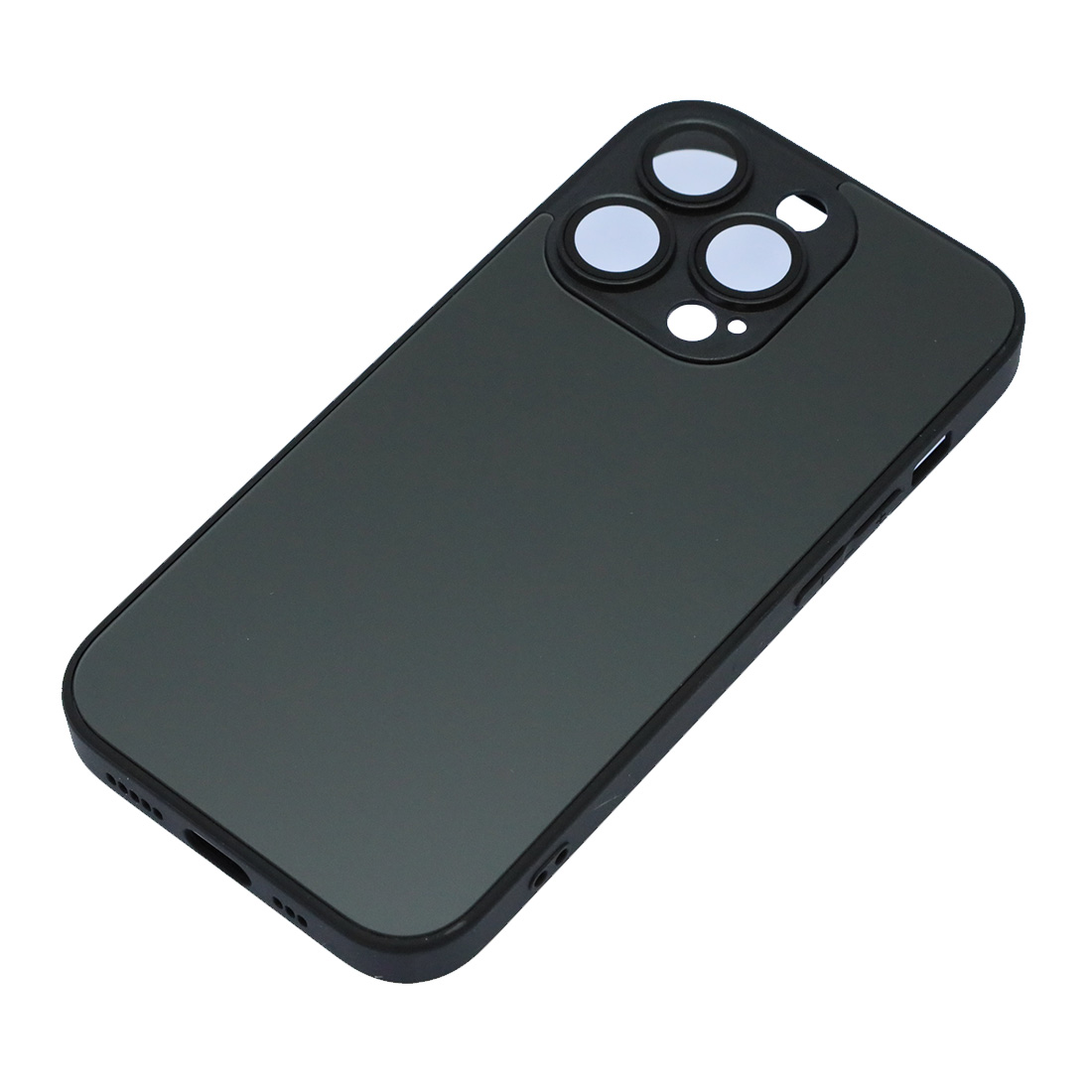 Чехол накладка AG Glass case для APPLE iPhone 14 Pro (6.1"), силикон, пластик, защита камеры, цвет графитовый