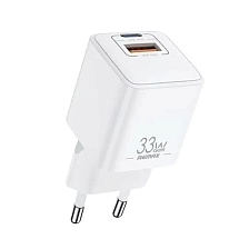 СЗУ (Сетевое зарядное устройство) REMAX RP-U26 BATT SERIES GaN, 33W, 1 USB Type C, 1 USB, цвет белый СЗУ (Сетевое зарядное устройство) REMAX RP-U26 BATT SERIES GaN, 33W, 1 USB Type C, 1 USB, цвет белый