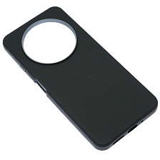 Чехол накладка для XIAOMI Redmi 14C, POCO C75, силикон, пластик, текстура кожи, бархат, цвет черный