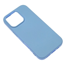 Чехол накладка NANO для APPLE iPhone 16 Pro (6.3"), силикон, бархат, цвет васильковый