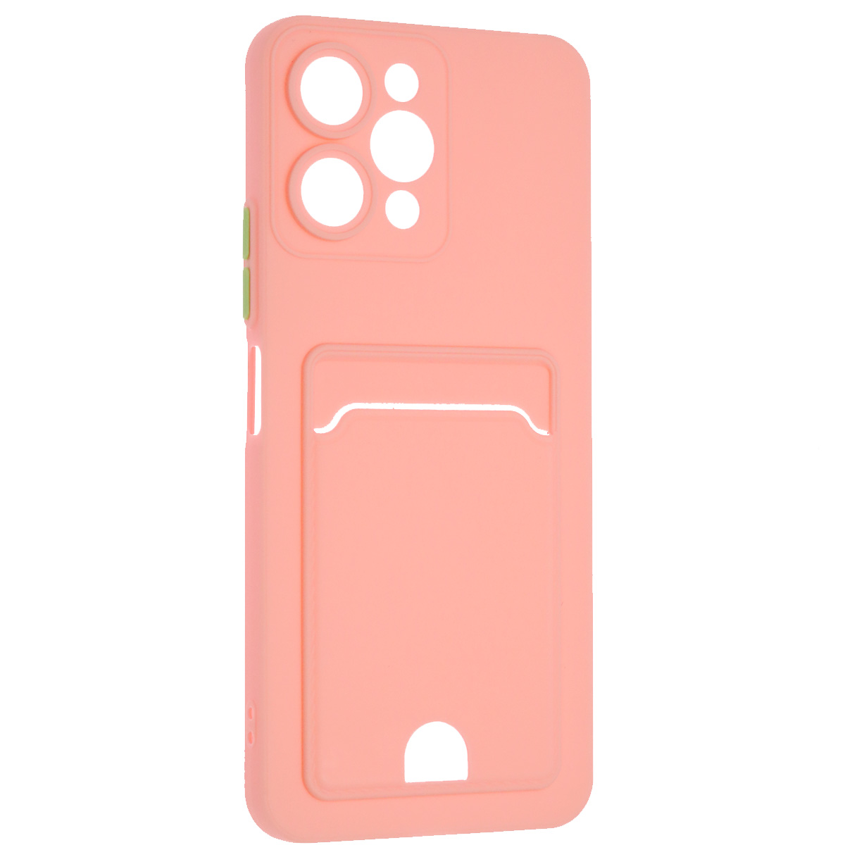 Чехол накладка BUTTON для XIAOMI Redmi 12 4G, защита камеры, силикон, отдел для карт, цвет розовый
