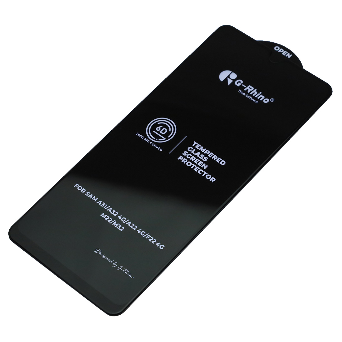 Защитное стекло 6D G-Rhino 200C для SAMSUNG Galaxy M32 (SM-M325F), A22 4G (SM-A225F), A32 4G (SM-A325F), A31 (SM-A315), цвет окантовки черный