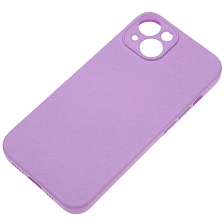 Чехол накладка Silicone Case для APPLE iPhone 14, защита камеры, силикон, бархат, цвет сиреневый