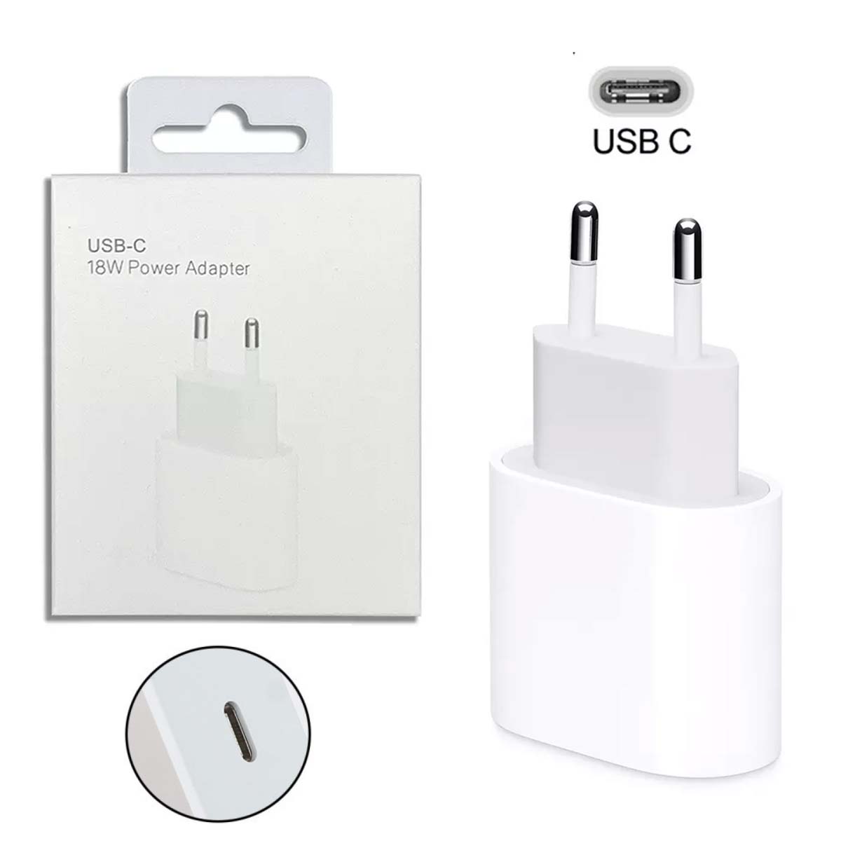 СЗУ (Сетевое зарядное устройство) A1692 для APPLE, порт USB Type C, 18W, 5V-3A, 9V-2A, цвет белый СЗУ (Сетевое зарядное устройство) A1692 для APPLE, порт USB Type C, 18W, 5V-3A, 9V-2A, цвет белый