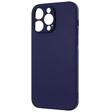 Чехол накладка для APPLE iPhone 14 Pro Max, силикон, карбон, цвет темно синий Чехол накладка для APPLE iPhone 14 Pro Max, силикон, карбон, цвет темно синий