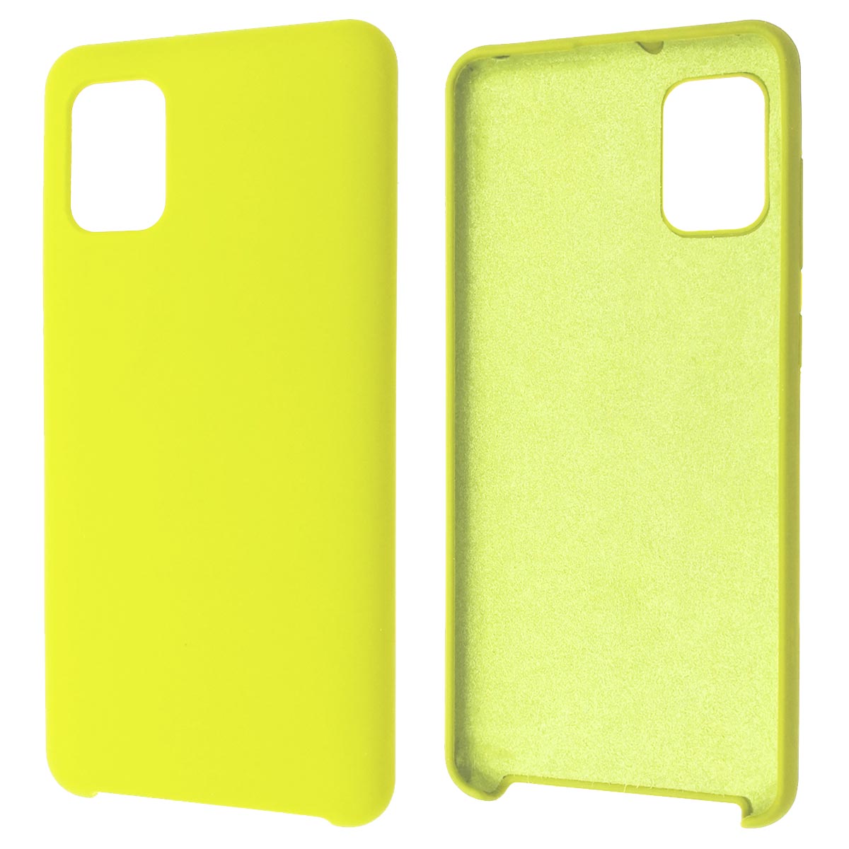 Чехол накладка Silicon Cover для SAMSUNG Galaxy A31 (SM-A315), силикон, бархат, цвет ярко желтый Чехол накладка Silicon Cover для SAMSUNG Galaxy A31 (SM-A315), силикон, бархат, цвет ярко желтый