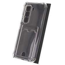 Чехол накладка для INFINIX HOT 50 Pro 4G, защита камеры, отдел для карт, прозрачный