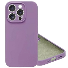 Чехол накладка Silicone Case для APPLE iPhone 15 Pro, защита камеры, силикон, бархат, цвет сиреневый