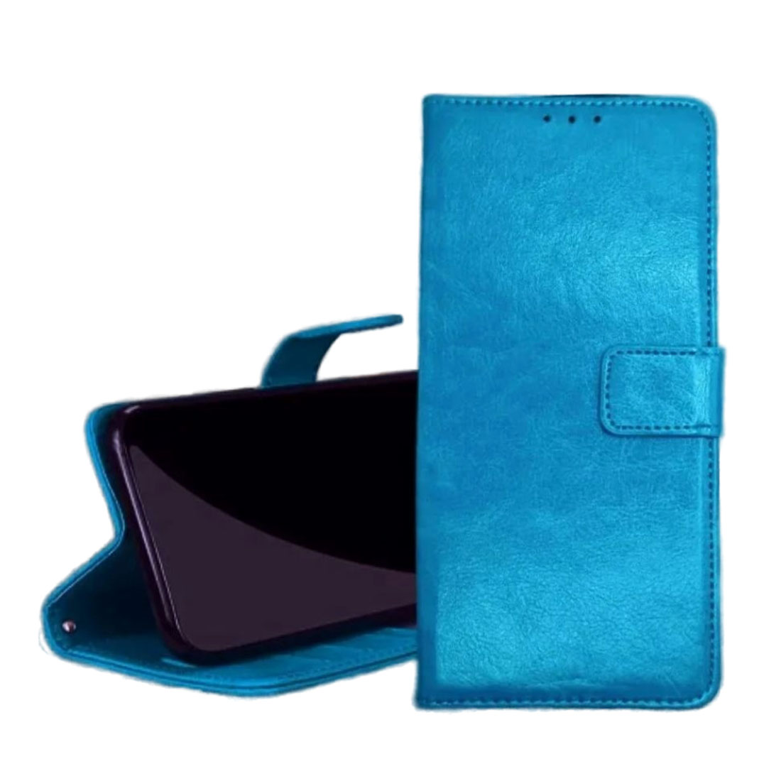 Чехол книжка для Realme C21Y, C25Y, экокожа, визитница, цвет голубой
