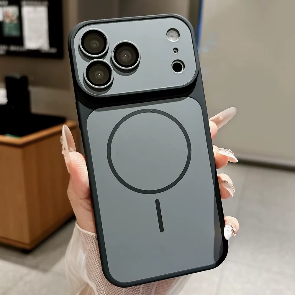 Чехол накладка KaiYingF для APPLE iPhone 17 Pro, Magsafe, защита камер, пластик, силикон, графитовый