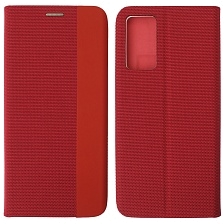 Чехол книжка MESH для XIAOMI Redmi Note 11 Pro, Redmi Note 11 Pro 5G, текстиль, силикон, бархат, визитница, цвет красный