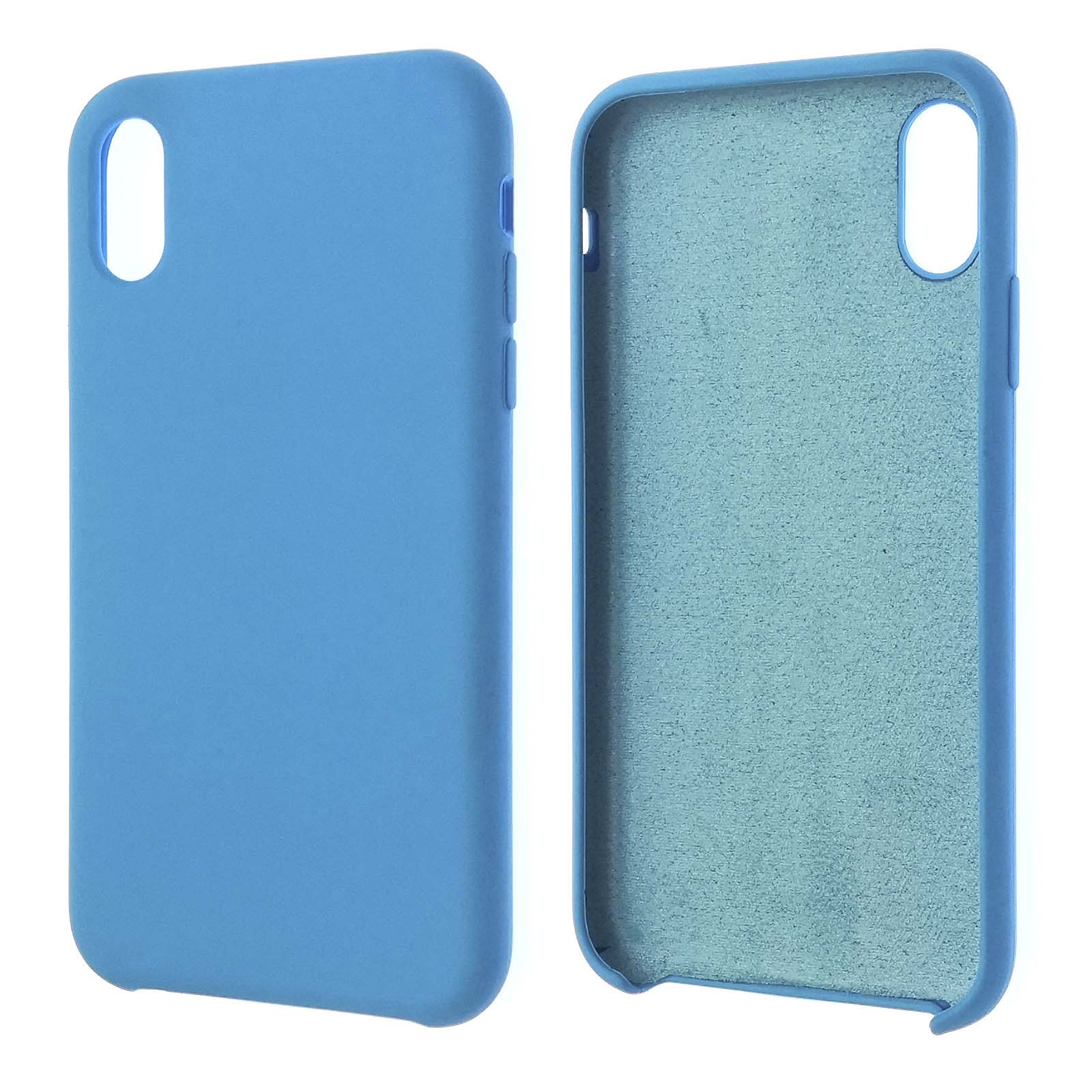 Чехол накладка Silicon Case для APPLE iPhone XR, силикон, бархат, цвет голубой. Чехол накладка Silicon Case для APPLE iPhone XR, силикон, бархат, цвет голубой.