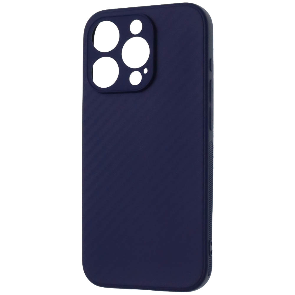Чехол накладка для APPLE iPhone 15 Pro, силикон, карбон, цвет темно синий Чехол накладка для APPLE iPhone 15 Pro, силикон, карбон, цвет темно синий