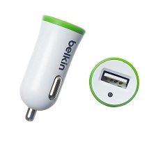 АЗУ (автомобильное зарядное устройство) Belkin F8J051, ток 2.1A, с USB выходом, цвет белый.