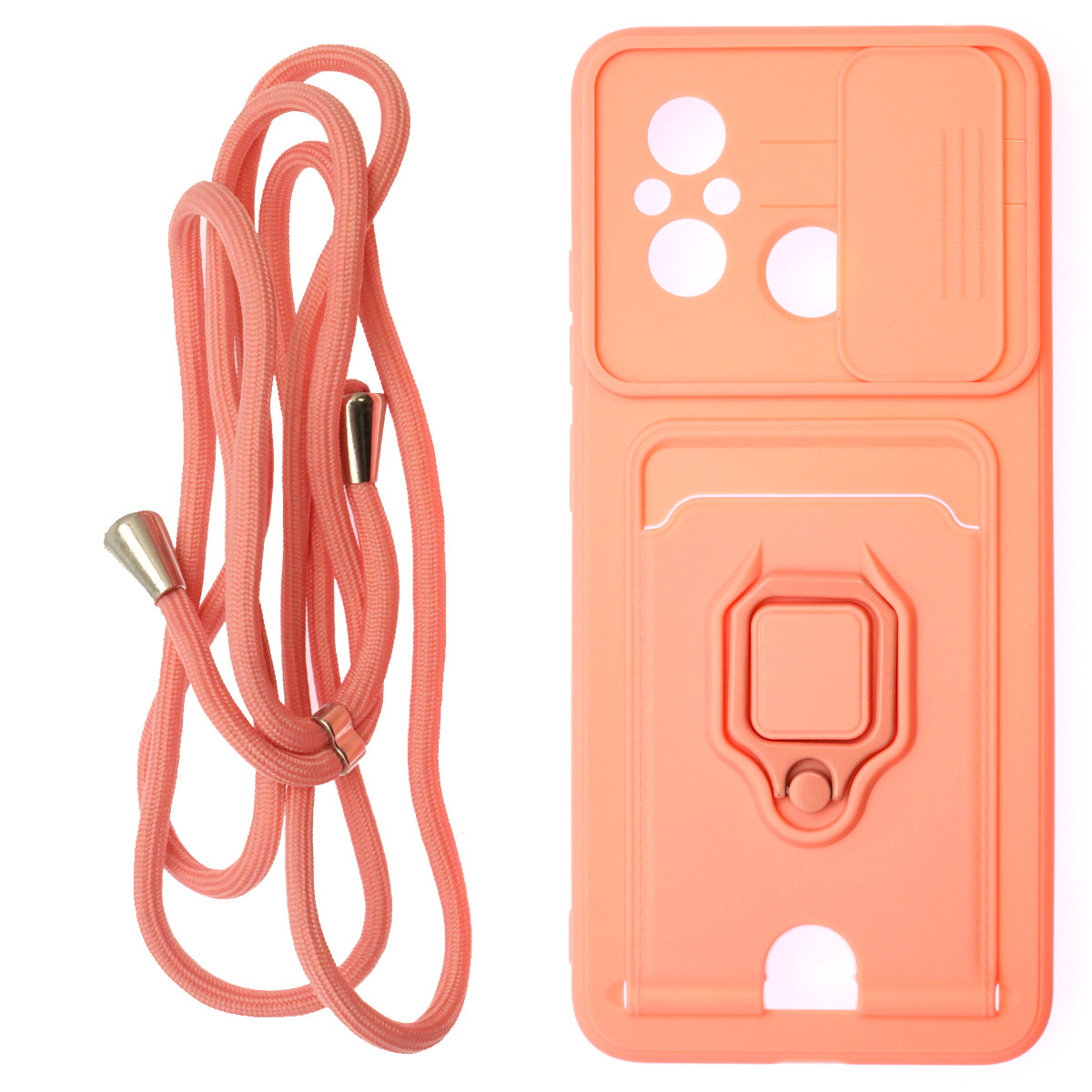 Чехол накладка MULTI FUNCTION 4 в 1 для XIAOMI Redmi 12C, XIAOMI POCO C55, цвет розовый