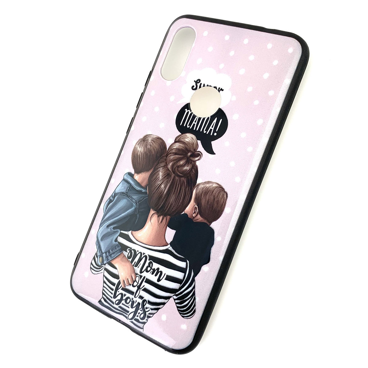 Чехол накладка для XIAOMI Redmi 7, силикон, рисунок super MAMA Mom of boys.