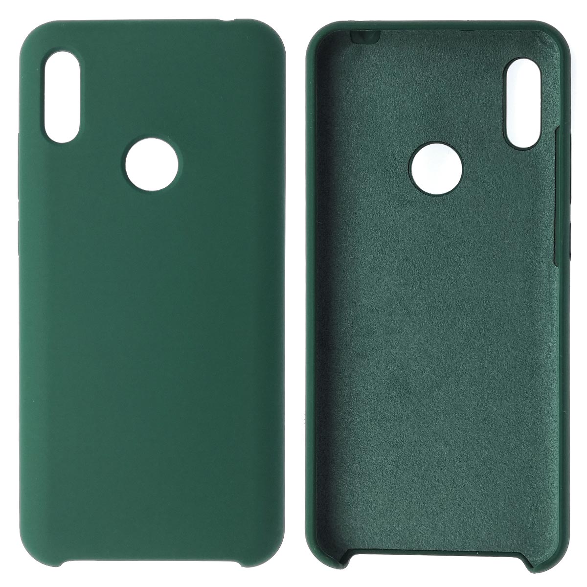Чехол накладка Silicon Cover для HUAWEI Honor 8A, Y6 2019, силикон, бархат, цвет темно зеленый