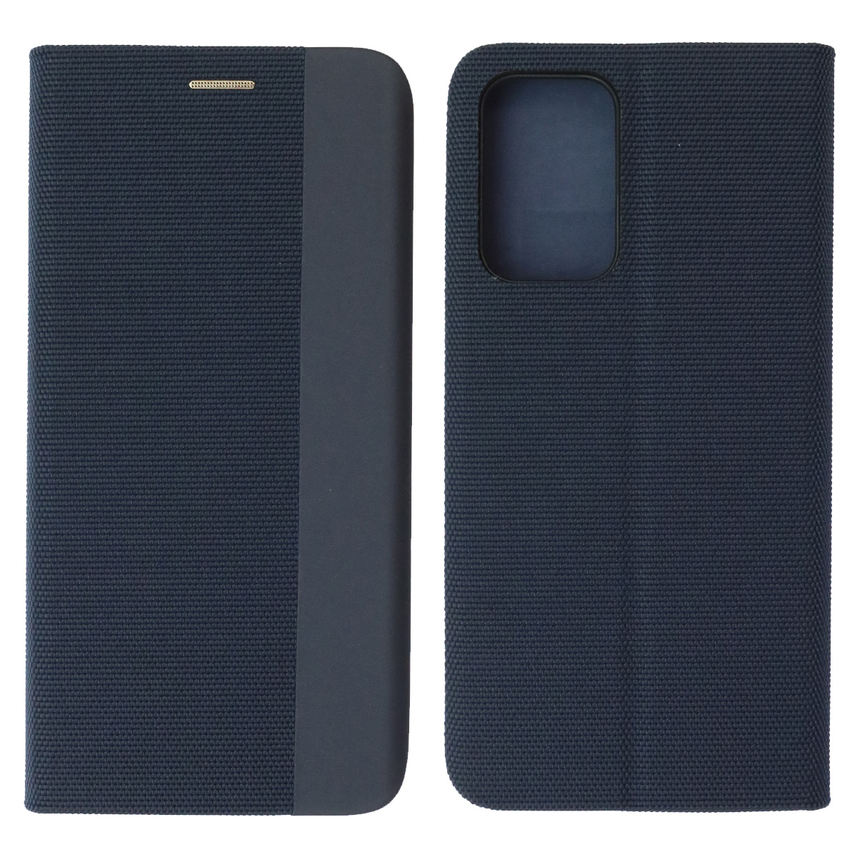 Чехол книжка MESH для SAMSUNG Galaxy A52 (SM-A525), текстиль, силикон, бархат, визитница, цвет темно синий