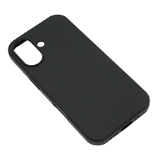 Чехол-накладка Silicone Case для Apple iPhone 17, L-ogo, бархатная подложка, цвет черный