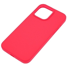 Чехол накладка Silicone Case для APPLE iPhone 15 Pro Max, бархатная подложка, цвет фуксия