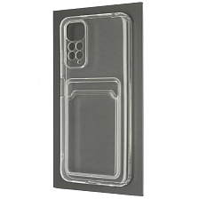Чехол накладка CARD CASE для XIAOMI Redmi Note 11 4G, Redmi Note 11S, силикон, отдел для карт, цвет прозрачный Чехол накладка CARD CASE для XIAOMI Redmi Note 11 4G, Redmi Note 11S, силикон, отдел для карт, цвет прозрачный