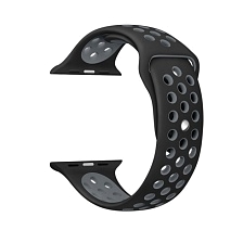 Ремешок для Apple Watch спортивный "Nike", размер 38 mm, цвет чёрный - серый. Ремешок для Apple Watch спортивный "Nike", размер 38 mm, цвет чёрный - серый.