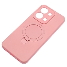 Чехол накладка Revole Mix для XIAOMI Redmi 15C, POCO C85, защита камеры, силикон, бархат, кольцо держатель, цвет розовый