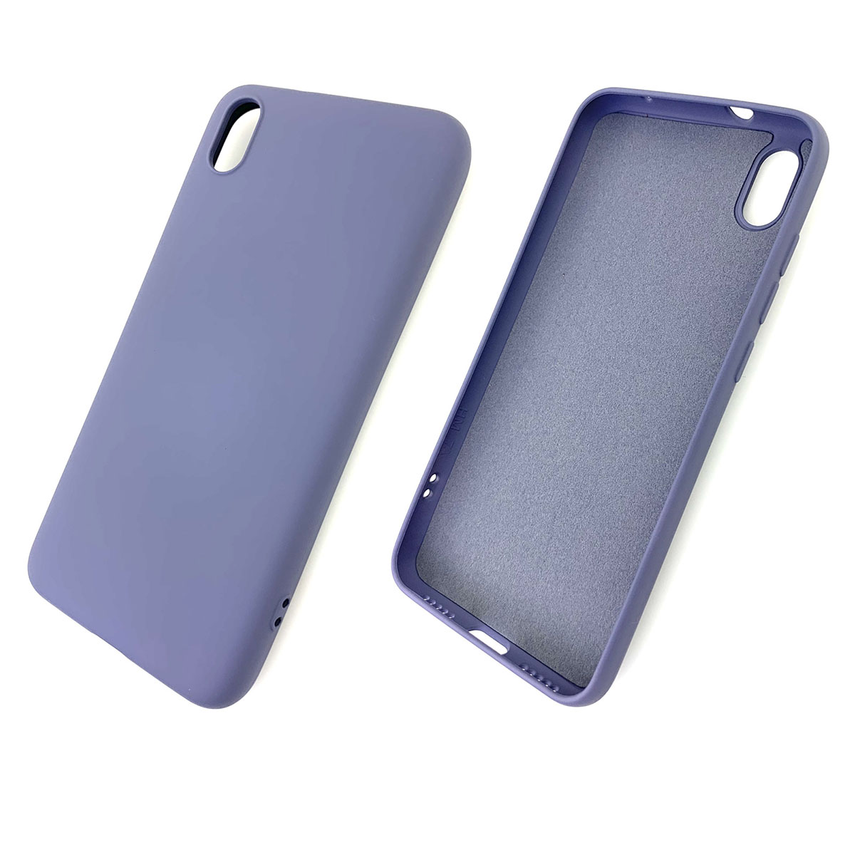 Чехол накладка для XIAOMI Redmi 7A, силикон, бархат, цвет сиреневый.