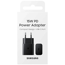 СЗУ (Сетевое зарядное устройство) SAMSUNG EP-T1510, 15W, 1 USB Type C, PD 2.0, цвет черный СЗУ (Сетевое зарядное устройство) SAMSUNG EP-T1510, 15W, 1 USB Type C, PD 2.0, цвет черный