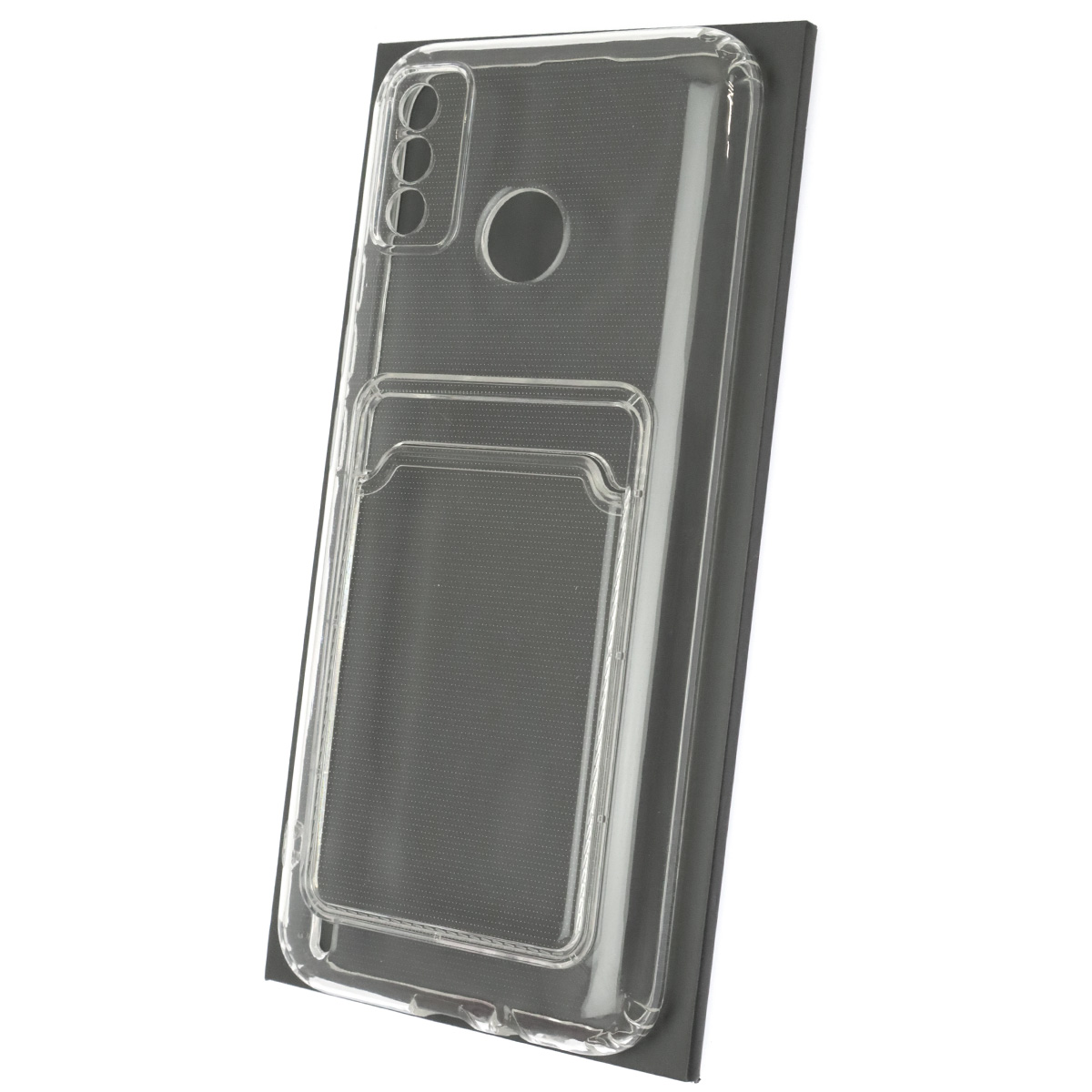 Чехол накладка CARD CASE для TECNO Spark 6 GO, силикон, отдел для карт, цвет прозрачный Чехол накладка CARD CASE для TECNO Spark 6 GO, силикон, отдел для карт, цвет прозрачный