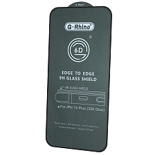 Защитное стекло 6D G-Rhino для APPLE iPhone 15 Plus (6.7"), APPLE iPhone 16 Plus (6.7"), цвет окантовки черный Защитное стекло 6D G-Rhino для APPLE iPhone 15 Plus (6.7"), APPLE iPhone 16 Plus (6.7"), цвет окантовки черный