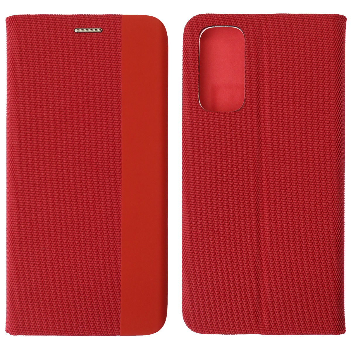 Чехол книжка MESH для XIAOMI Redmi Note 11 4G, текстиль, силикон, бархат, визитница, цвет красный