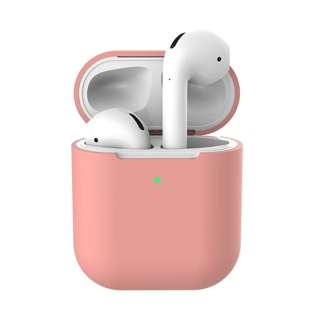 Чехол для беспроводных наушников APPLE AirPods силиконовый, цвет малиновый Silicon Case Protection. Чехол для беспроводных наушников APPLE AirPods силиконовый, цвет малиновый Silicon Case Protection.