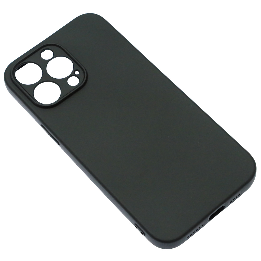 Чехол накладка NANO для APPLE iPhone 14  Pro Max (6.7"), защита камеры, силикон, бархат, цвет черный