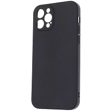 Чехол накладка для APPLE iPhone 12 Pro, силикон, защита камеры, цвет черный Чехол накладка для APPLE iPhone 12 Pro, силикон, защита камеры, цвет черный
