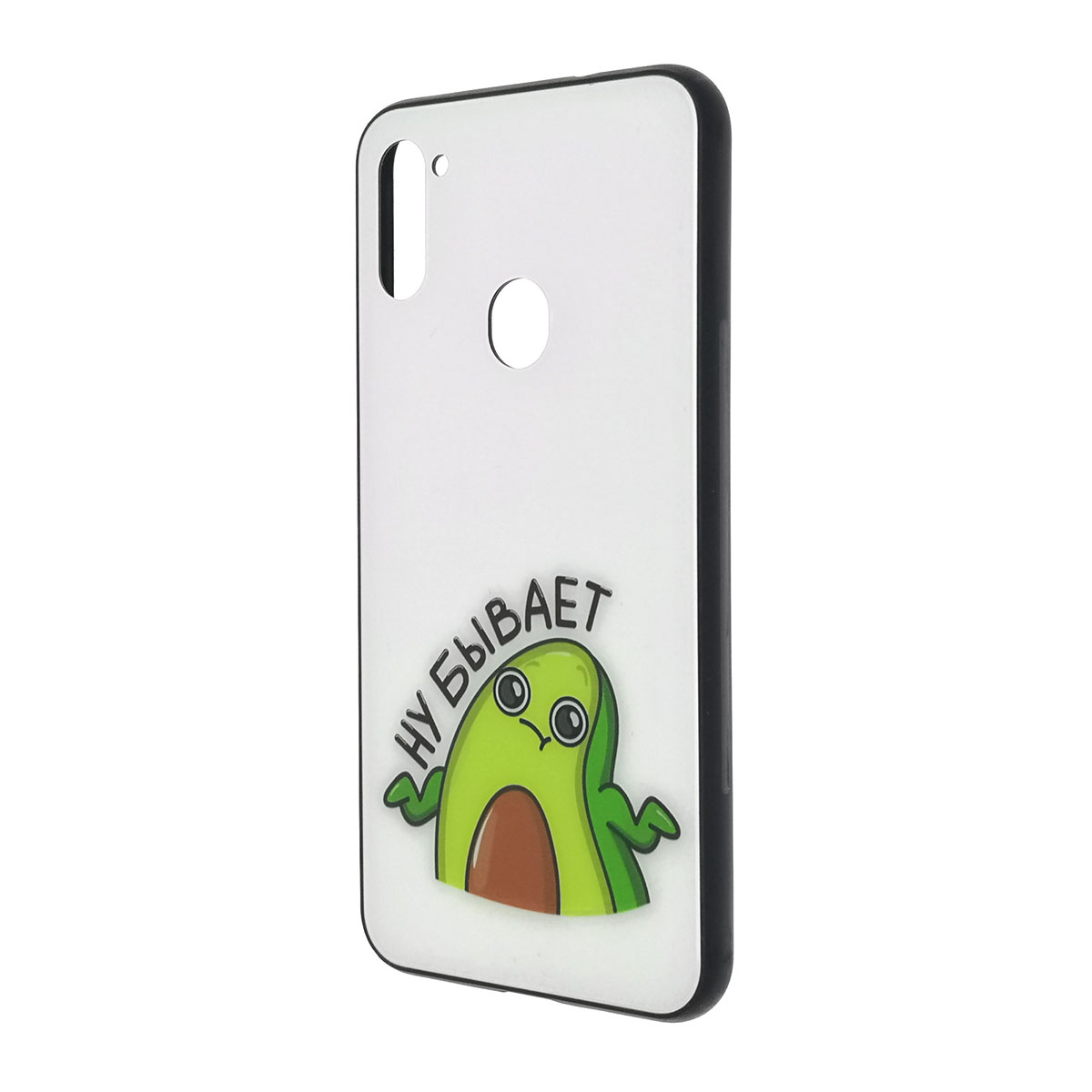 Чехол накладка для SAMSUNG Galaxy A11 (SM-A115), Galaxy M11 (M115), силикон, стекло, рисунок AVOCADO Ну бывает.