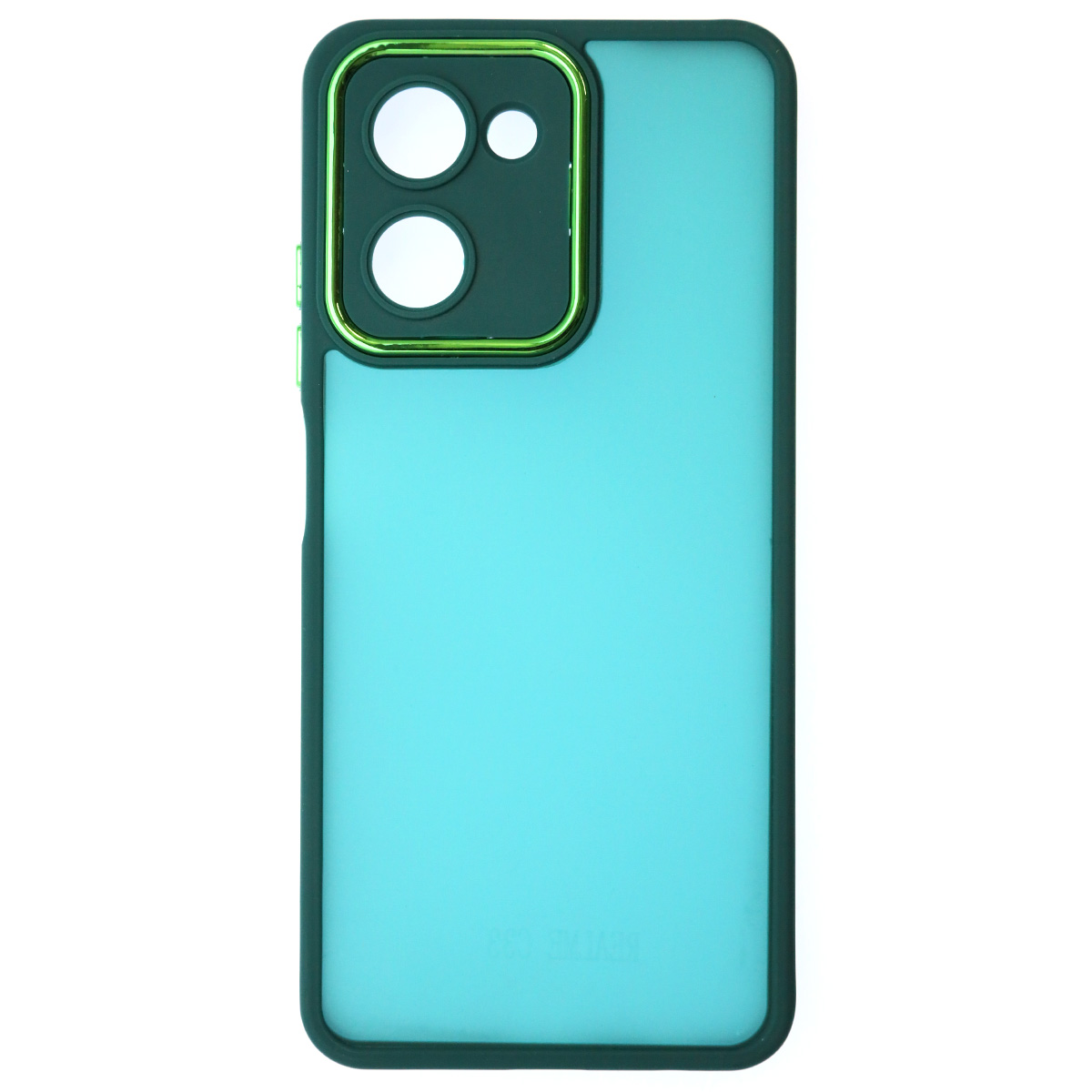 Чехол накладка KING для Realme C33, силикон, пластик, защита камеры, цвет окантовки темно зеленый Чехол накладка KING для Realme C33, силикон, пластик, защита камеры, цвет окантовки темно зеленый