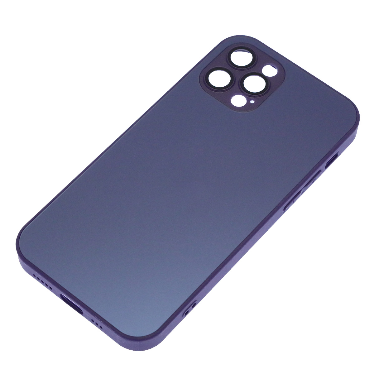 Чехол накладка AG Glass case с поддержкой MagSafe для APPLE iPhone 12 Pro, силикон, защита камеры, цвет темно фиолетовый Чехол накладка AG Glass case с поддержкой MagSafe для APPLE iPhone 12 Pro, силикон, защита камеры, цвет темно фиолетовый