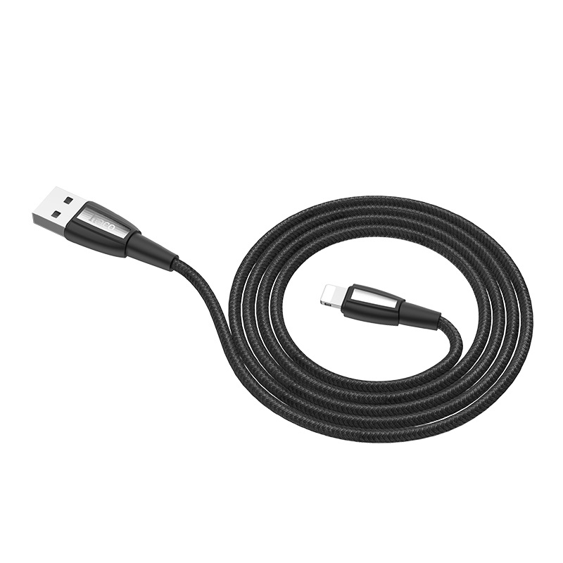 Кабель HOCO X39 Titan Lightning 8 pin, 2.4A, длина 1 метр, нейлоновая оплетка, цвет черный Кабель HOCO X39 Titan Lightning 8 pin, 2.4A, длина 1 метр, нейлоновая оплетка, цвет черный