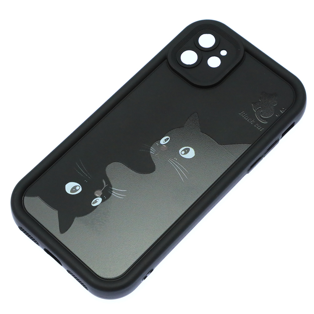Чехол накладка для APPLE iPhone 11, силикон, защита камеры, бортики, рисунок 2 черных кота Чехол накладка для APPLE iPhone 11, силикон, защита камеры, бортики, рисунок 2 черных кота